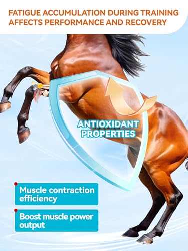 Natural Vitamin E & Selenium for Horses Muscle Build Support for Active Horses Equine Vitamin E Powder Supplement 100-Day Supply