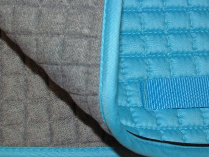 All-Purpose English Saddle Pads (Turquoise Sea Blue w/Black Trim)