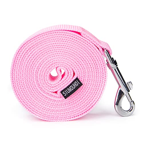 10 ft Strong Durable Nylon Dog Training Leash, Traction Rope, 1 Inch Wide, for Small and Medium Dog (Pink, 10 Feet) - color: Pink, size: 10 Feet