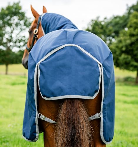 Horseware® Amigo® Ripstop 900D Turnout 0g - Navy/Titanium Grey, 84 inches - color: Navy/Titanium Grey, size: 84 inches