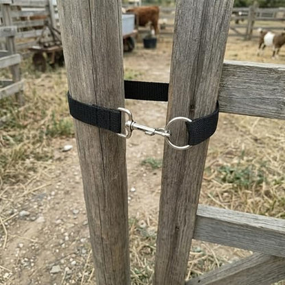 Heavy Duty Horse Stall Door Latches, Adjustable Nylon Webbing Fence Locks with Buckles, Stable Gate Safety Fasteners for Barn Fence Livestock