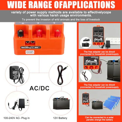 MorningRo 2J Electric Fence Charger with Digital Display & Alarm