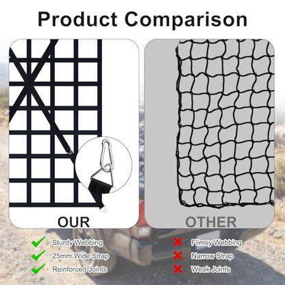 Cargo Net for Pickup Truck Bed, Heavy Duty 1300 lbs Capacity - size: 82" x 50"
