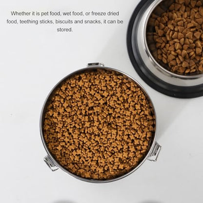 Airtight Small Pet Food Storage Container, Stainless Steel 2500ML - color: 2500ML