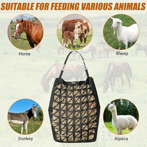 Hay Bag for Horses,Ultra-Slow Feed Hay Bag for Ground Feeding (1)