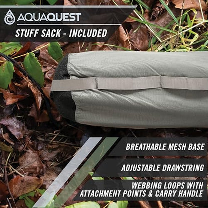 AquaQuest Guide Tarp – Ultralight Waterproof (5,000 mm) Seam-Taped 40D Ripstop Rain Fly for Backpacking, Stealth Camping & Thru-Hiking - color: Stealth Gray, size: 20 x 13 ft