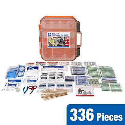 24/7 First Aid OSHA Compliant First aid Kit, All-Purpose 100-Person Emergency First Aid Kit for Business, Home, and Car in Plastic Case with Easy-Slide Latches, 336 Pieces
