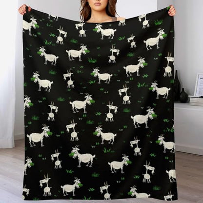 Goat Fleece Throw Blanket for Couch Adults Teens 40" X 50" - color: Goat, size: 40x50 inch