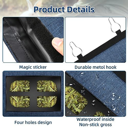 Rabbit Hay Feeder Bag Guinea Pig Hanging Hay Feeding Bag Storage Dispenser for Chinchilla Hamster Bunny Small Animal Pet