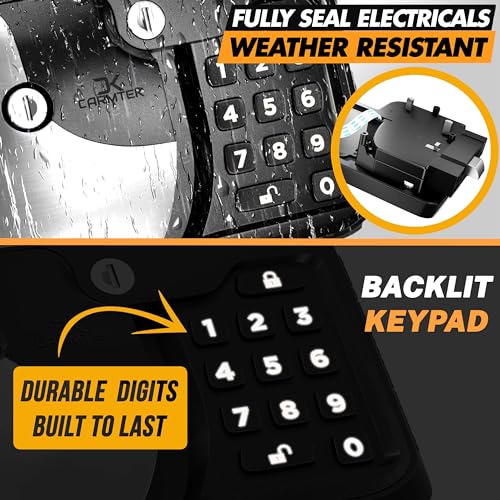 TripDefender V2.0 | RV Keyless Entry Lock for Class C/A Motorhomes | Secure RV Door Lock Keyless Entry w/ 2 Inside Latches | Class C Door Lock Replacement w/ 2 Fobs, 4 Keys | Fit 3.5" x 4.5" Lock Hole