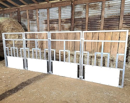 4 Pack of Aluminum 30" Long by 40" Tall Sheep & Goat Tombstone Style Feeding Panels Square Hay Feeder Feed