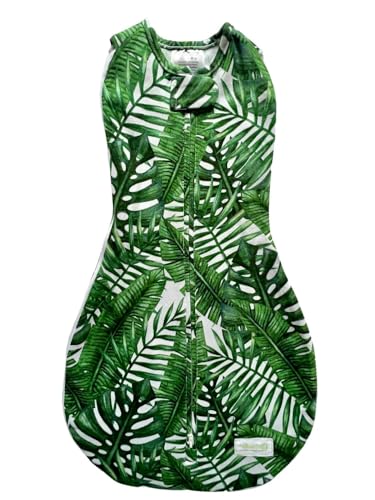 Woombie Grow with Me Baby Swaddle - Convertible Self-Soothing Swaddle Fits Babies 0-18 Months - Expands to Hands-Free, Legs-Out Wearable Blanket - Tropical Greens - color: Tropical Greens, style: Grow With Me