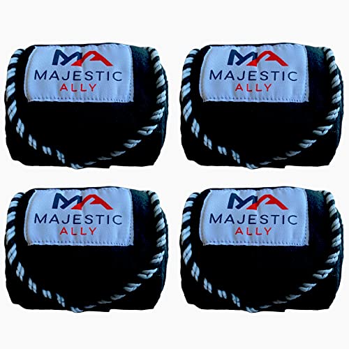 Majestic Ally Fleece Polo Leg Wraps for Horses, Black, Set of 4 - color: Black