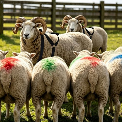 Ram Breeding Marking Harness for Sheep & Goat, 3 Pack Mating Crayon Block - color: 3 Colors(Blue+Green+Red)