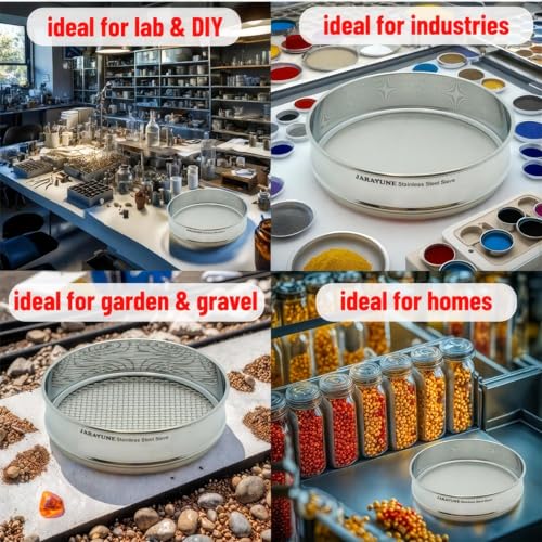 60 Mesh Stainless Steel Lab Sieve, Sturdy 8Inch(20.5cm) Sifter, Fine Mesh Sieve Strainer for Powder Pellet Flour Liquid Filtration-Lab Industrial DIY Household Use - size: 60mesh (250µm)
