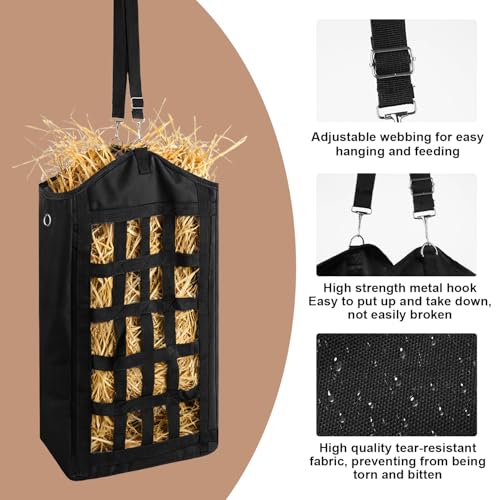 EUBUY 3 Pcs Hay Feeder for Goats and Horses, Slow Feed Design, Hay Nets