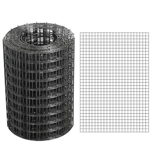 Black Hardware Cloth 4'' x 20' PVC Steel Vinyl Coated 1/2inch Galvanized Wire Mesh Roll（19GA) Chicken Wire Fence Roll, for coop Fences,Screen mesh, Rabbit/Snake Fences, Poultry enclosures, etc. - color: 19(GA)-1/2inch, size: 4In x 20Ft