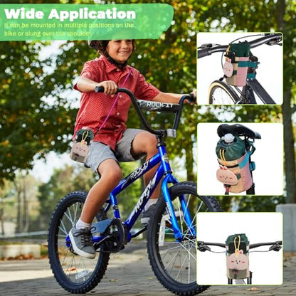 Cute Animals Bike Water Bottle Holder with Shoulder Straps, Universal Cycling Bicycle Drink Cup Cage for Kid's, Cruiser, Scooter, MTB, Road Bike (Rabbit) - color: Rabbit
