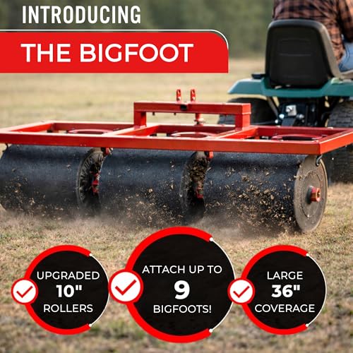 Pull-Behind Bigfoot Sticker Burr Roller Remover Yard Tool - USA Made, Our Largest Burr Remover Tool for Fast & Efficient Burr Removal - Patented Goat Head Roller and Picker - 36" Wide Maximum Coverage - size: BIGFOOT