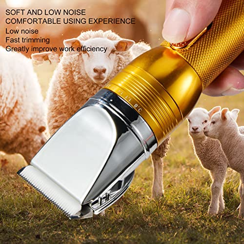 Pssopp Electric Sheep Shears Professional, 500W High Speed Adjustable Blade Grooming Clipper for Farm Shearing Silver with Anti Slip Grip Plug Powered Storage Case