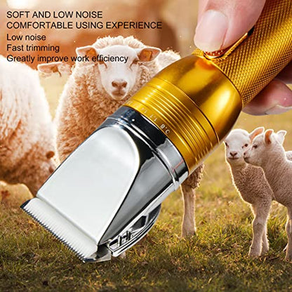 Pssopp Electric Sheep Shears Professional, 500W High Speed Adjustable Blade Grooming Clipper for Farm Shearing Silver with Anti Slip Grip Plug Powered Storage Case
