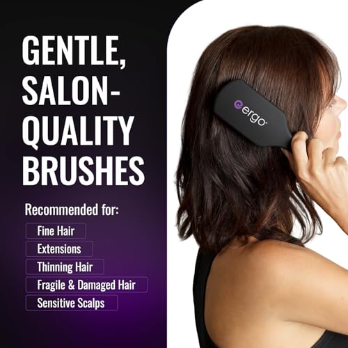 ERGO Super Gentle Mini Paddle Brush for Blow Drying - Hair Brushes for Women with Thick or Thin Hair - Dual Hairbrush for Women - Detangler Hair Brush - Gently Detangles Curly or Wet Hair - ERG750 - style: ERG750 (Mini Paddle)