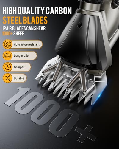 SOARFLY Sheep Shears, 600W Heavy Duty Professional Electric Sheep Clippers, Livestock Haircut for Grooming Sheep Horses Alpacas Goats Thick Animals
