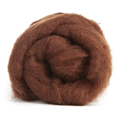 Maori Wool Carded Batting for Needle Felting, 3.5 oz, Chestnut Brown - color: Chestnut