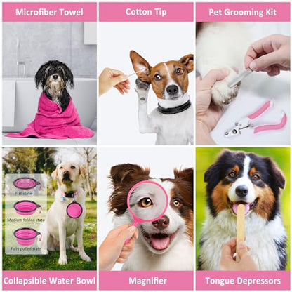 136pcs Dog First Aid Kit - Pet First Aid Kit for Dogs and Cats Pet First Aid Supplies for Car Traveling Home