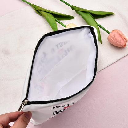 Funny Cosmetic Bag for Women Just A Girl Who Loves Makeup Bag for Girls Christmas Birthday Gifts for Daughter Friend Granddaughter Travel Toiletry Pouch With Zipper Makeup Cosmetic Pouches - style: Girls Makeup