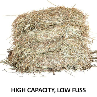 Schneiders Easy-Up Pro Fold-Up Hay Feeder Frame with 1.5" Knotless Net | Durable 4-Flake Horse Hay Feeder | Slow Feeding | Efficient Barn Chores | Color Gray Armor