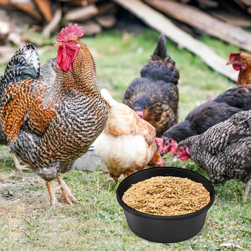 Gosknor 4pcs Rubber Feed Pan, 10.63x3.94in 4 Quart Horse Feed Bucket Chicken Dust Bath Tub Dog Bowl Multi-Use Livestock Feeder for Pig Goats Small Animals Feeding Container