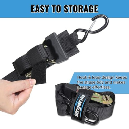 1.6IN 4FT Transom Tie Down Straps Heavy Duty Ratchet Straps - size: 1.6" x 4'