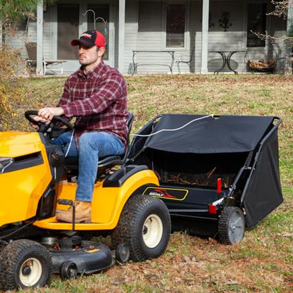 Brinly 42" Tow-Behind Lawn Sweeper in Hammered Finish with High-Velocity Brushes, Hammered Black