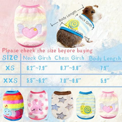 Ultra-Small Pet Winter Clothes, 5-Piece Luxuriously Soft Coral Fleece Set - size: XXS