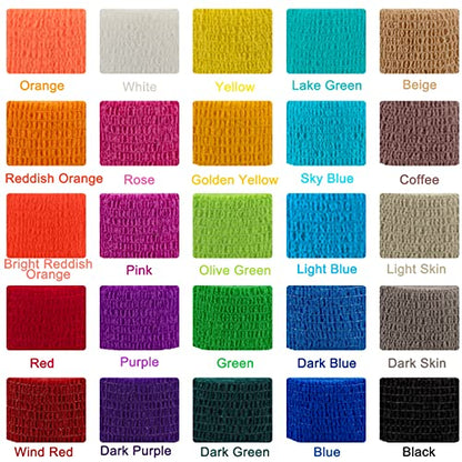BQTQ 50 Rolls Self Adhesive Bandage Wrap 1 inch Self Adherent Tape(Rainbow) - color: Rich Color, size: 1 Inch