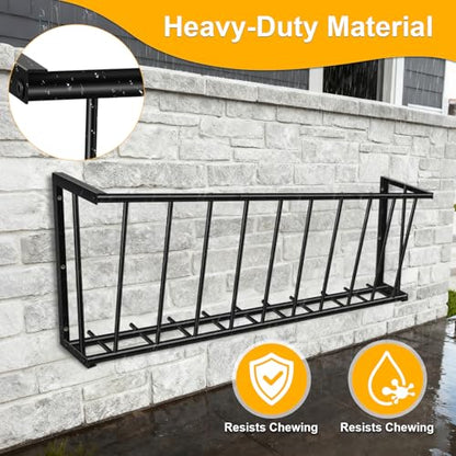 40'' Metal Wall Mount Hay Feeder, 25 Gallon Livestock Feeder | Steel Hay Feeder& Blanket Holder , Metal Wall Hay Rack for Goats, Sheep and Storage