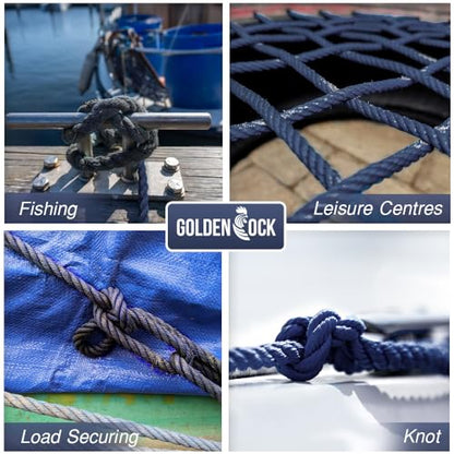 Heavy Duty Twisted PP/Polyester/Nylon Rope, Weather-Resistant & Waterproof Rope for Pool, Marine, Camping, Household Use, Construction & Rigging Applications (Navy, 1/2in X 32FT) - color: Navy, size: 1/2in X 32FT