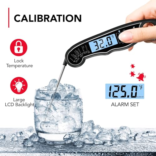 TEMOLA Meat Thermometer, Instant Read Food Thermometer for Cooking, Digital Food Thermometer with LCD Backlight for Candy Fry Grill BBQ Liquids, Kitchen Oven Safe Dual Probe 2 in 1 Thermometer | Digital Food LCD Backlight for Candy Fry Grill BBQ Liquids,