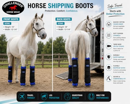 TackRus Horse Stable Shipping Boots Wraps Front Rear 4 PK Leg Care Blue 4120RB