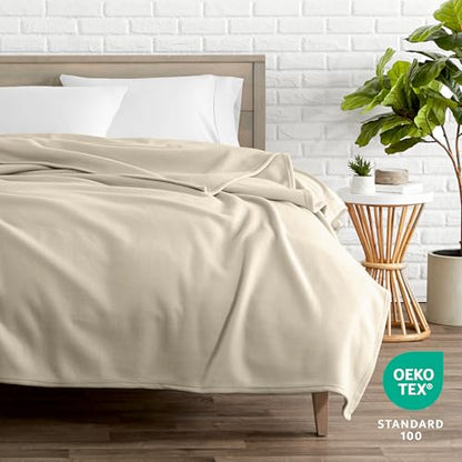 Bare Home Polar Fleece Blanket (Throw, Oyster) - color: 10 - Oyster, size: Throw