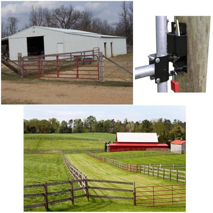 2 Way Farm Gate Latch for Metal Gates Livestock Cattle Gate Latches Hardware Use for Horse Corrals Ranches etc. (1, Black)