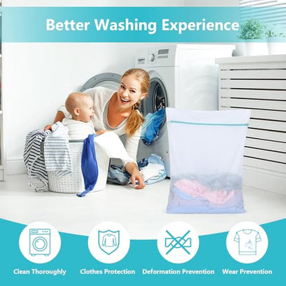 OTraki Mesh Laundry Bag for Delicates, 24 x 32 inch Large Mesh Delicates Bag for Washing Machine, Zippered Net Laundry Bag for Sweater Bed Sheet Blanket Toy College Dorm Don't Drying, Melting 140-176℉ - size: 24 x 32 inch