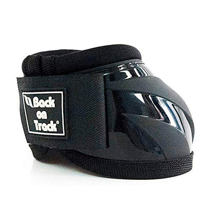 BACK ON TRACK Performance Equine Durable Rubber Horse Protective Pair of Hoof Bell Boots with Loop Closure, Black, Medium