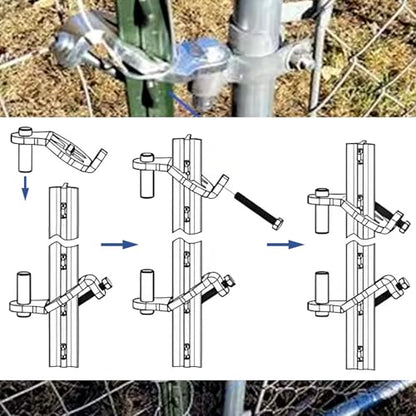 QMARK Fence Gate Hinge Pins, 5/8 Inch, 2 Pack, T-Post Hinge | Galvanized Steel, Fence Gate Hangers, For Farm and Garden
