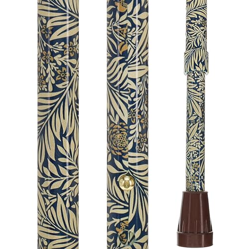 Royal RC Canes Walking Sticks for Men and Women - Stylish Designer Fashionable Adjustable Derby Canes - Lightweight Aluminum Cool Walking Sticks with HD Patterns - color: Blue /Gold Floral (Multicolor)