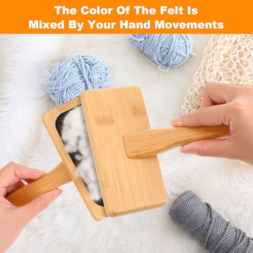 2 Pcs Wool Carders, Hand Carders for Wool Needle Felting Brush Needle Felting Carding Brushes Tools for Craft Felt Project(Black)