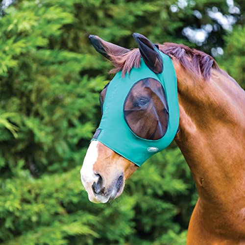 WeatherBeeta Deluxe Stretch Bug Eye Saver with Ears, Hunter/Black, Pony - color: Hunter/Black, size: Pony