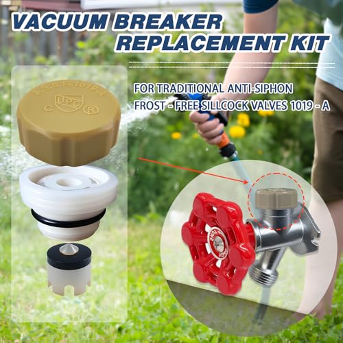 ASSE 1019-A Outdoor Faucet Repair Kit with Teflon Tape, Vacuum Breaker Replacement Kit Anti-Siphon Frost-Free Hose Bib Sillcock Valve Replacement（2 Pack） - size: Anti-siphon Valve-2pack