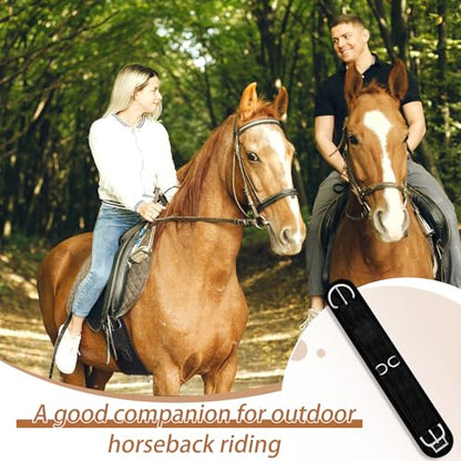 Eccliy 32 Inch Equine Horse Cinch Elastic Saddle Cinch Girth with Buckle for Western Horse Riding Supplies - color: Black
